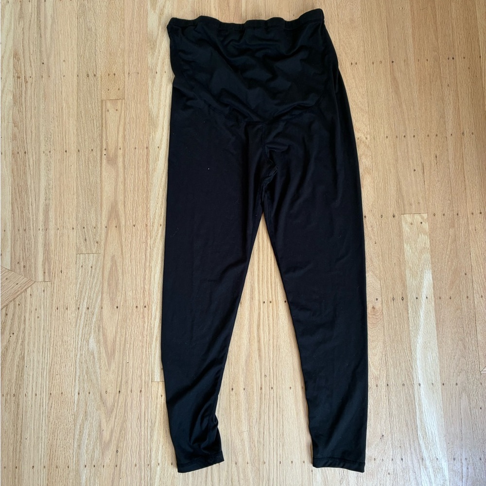 Black High-Waist Maternity Leggings - Comfortable Everyday Stretch